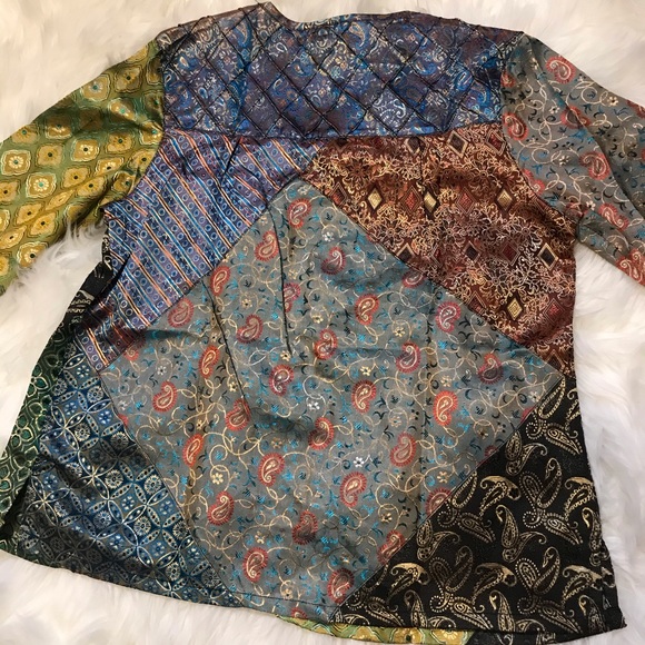 Sacred Threads Bohemian Indian silk beautiful colorful patchwork pattern - Picture 11 of 11